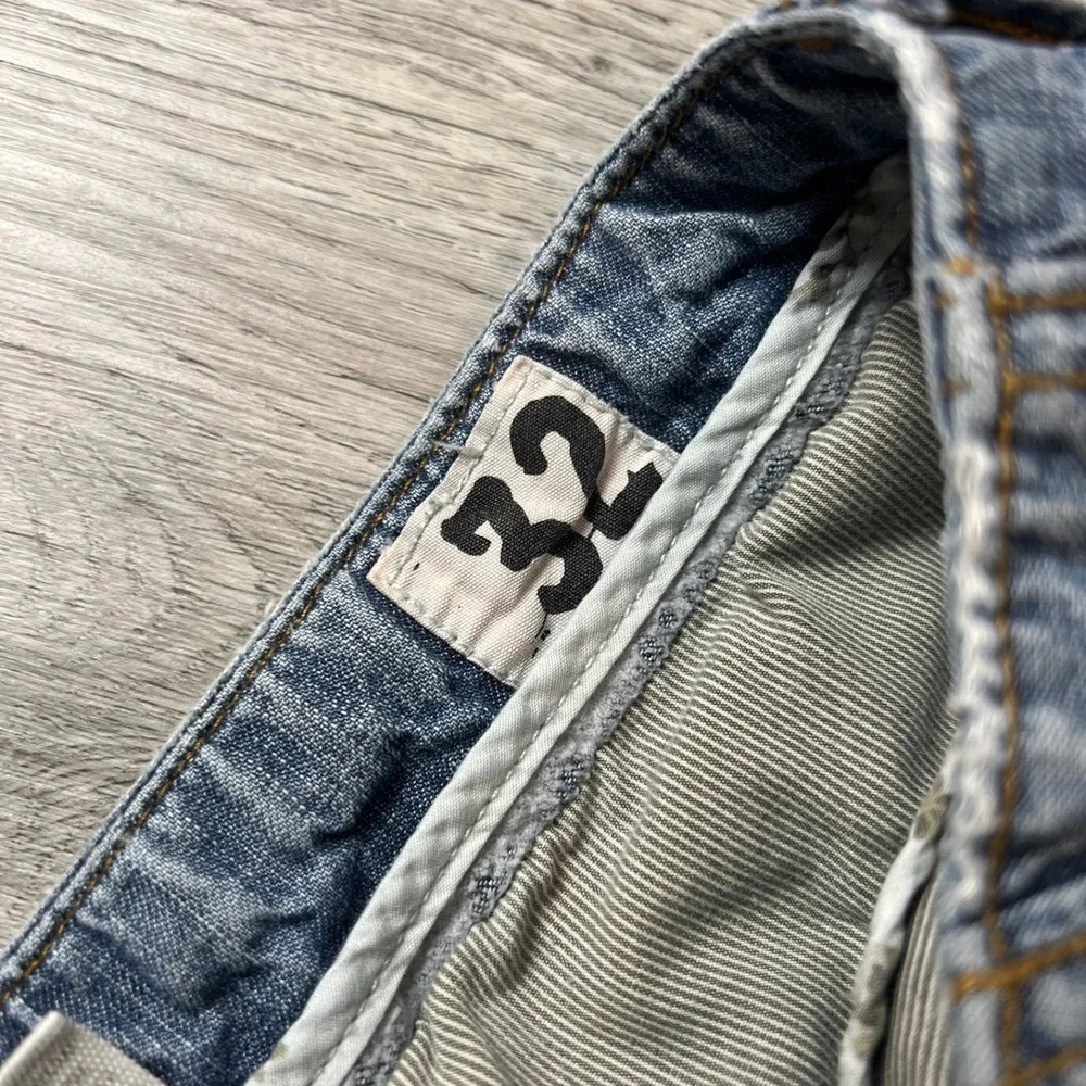Old Navy‎ Cargo Shorts Mens 32 Blue Denim Light Wash Relaxed Fit Y2K Utility